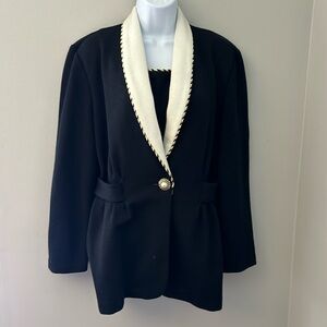 Vintage Lois Snyder Dani Max Black Knit Blazer size 10